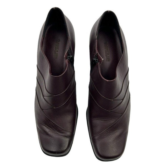 Sandler of Boston Leather Side Zippered Bootie Size 9.5 Maroon Flaw - Picture 2 of 16